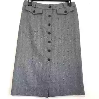 United Colors Of Benetton Made In Italy Wool Blend Tweed Button Front Midi Skirt • $40