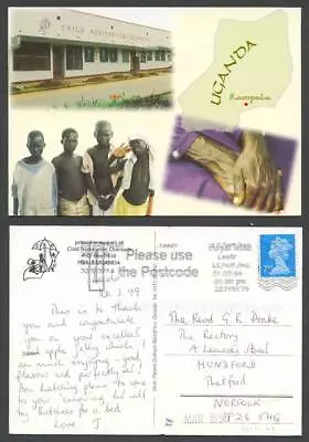 Uganda Map Kampala Child Restoration Outreach Native Black Boy Children Postcard • £2.99