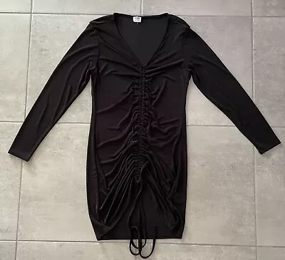 $8 • Buy Cotton On Retro Slinky Tie Gathered Black Dress Size XL