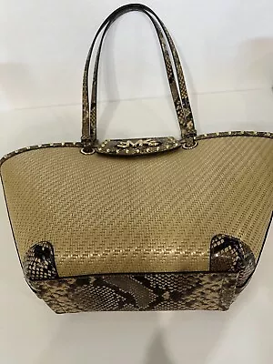 Michael Kors Tote IZZY New With Tags Metal Pegs In Diamond Print Leather Decora • $199.50