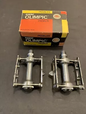 NOS Vintage Super Olimpic Track Pedals Pair British Thread BSC 9/16   ME2 • $41.65