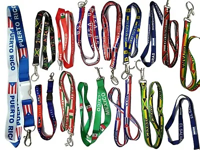 Flag Lanyard Key Chain Ring Neck Strap ID Holder Country Badge Necklace Keychain • $8.87