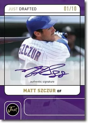 MATT SZCZUR 2011 Just DRAFTED Rookie Autograph PURPLE Auto RC #/10 • $24.99