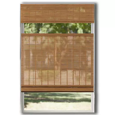 Custom Made Cordless Top Down Woven Wood Roman Shades-Choose Size & Color • $126.07