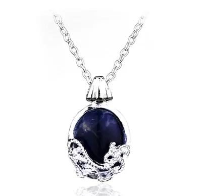 The Vampire Diaries Elena Gilbert Blue Stone Elegant Locket Pendant Necklace UK • £4.29