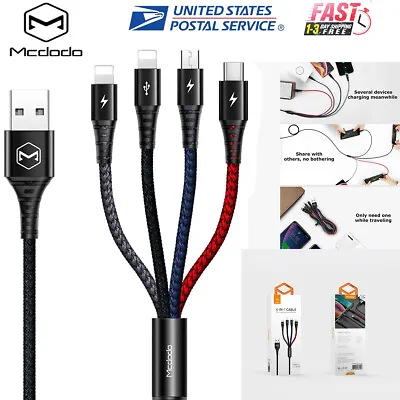 Mcdodo 4 In 1 Multi USB Charging Cable Fast Charger Cord For IPhone/Type C/Micro • $11.79
