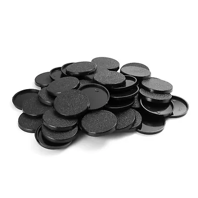 Pack Of 25 40 Mm Plastic Round Bases Miniature Wargames Table Gaming TEXTURED • $8.97