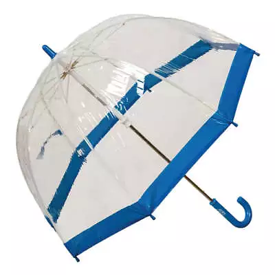$29.95 • Buy Clifton Childrens Kids PVC Birdcage Blue Border Rain Wedding Umbrella