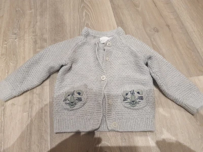 £0.99 • Buy Baby Boy Blue Zoo 3-6 Cardigan Knitted Animals Grey