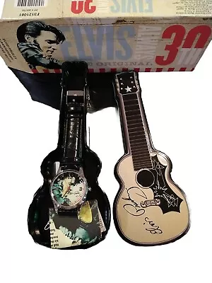 Elvis Presley 30th Anniversary Commemorative Watch In Metal Guitar Tin 2007 New • $5