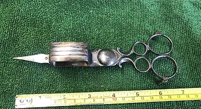 £49 • Buy Antique Georgian Silver Plate & Steel Candle Snuffers Wick Trimmers / Scissors