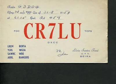 £5.89 • Buy 1 X QSL Card Radio Mozambique CR7LU Beira 1957 ≠ R591