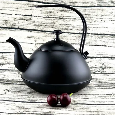 2L Tea Kettle Stovetop Whistling Steel Sturdy Teapot For Stovetop Black • £22.67