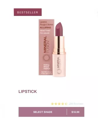 Mineral Fusion Velvet Finish Lipstick 0.13oz/3.9g FULL SIZE Choose Shade • $9.49