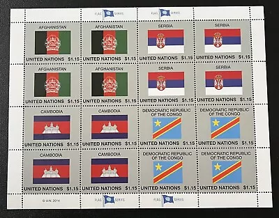 United Nations New York  2014 MNH Flag Sheet #1086a/1083-1086 • $30