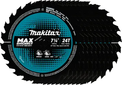 Makita B-61656-10 7‑1/4 Inch 24T Carbide Tipped Circular Saw Blade 10-pk • $93.99