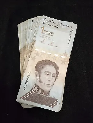 100 Pcs X Venezuela 1 Million (1000000) Bolivares- CIRCULATED Banknote Bundle • $43.99