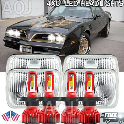 4pcs 4x6  LED Headlights Hi/Lo Beam For 1977-1981 Pontiac Firebird Trans AM • $117.99