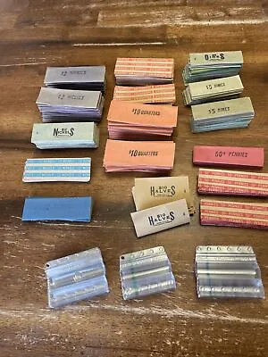 Vintage US COIN Paper Roll Lot Of 442 All US Coin Wrappers Variety Of Patterns • $48.95