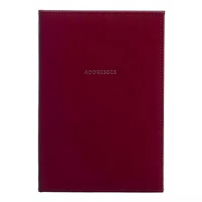 WHSmith Smart Luxury Red A5 Address Book With A-Z Tabbed Index On White Pages • £9.09