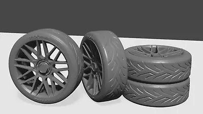 1/24 Set Rotiform Rse Wheels Tires Brake Discs For Diorama Or Diecast UNPAINTED • £8