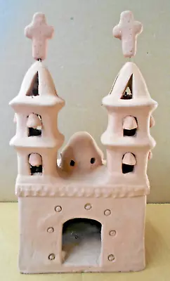 Vtg Mexican Folk Art Terra Cotta Pottery Clay Mission Church 11 Inches Tall • $55.49