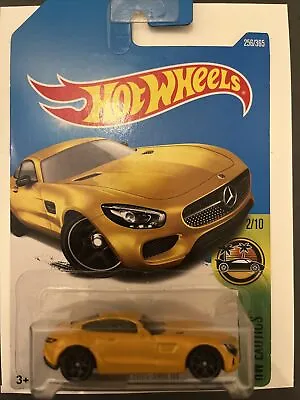 Hot Wheels New Toy Model Car 2/10 ‘15 Mercedes AMG GT Yellow Sealed • £10.99