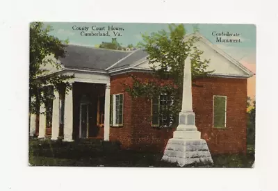Old Cumberland Va View Of The Confederate Monument / Court House - W. E. Burgess • $39.75