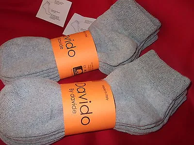 Mens Socks Diabetic Ankle /quarter 100% Cotton Made In Italy 6 Pairs Gray 10-13 • $18.50