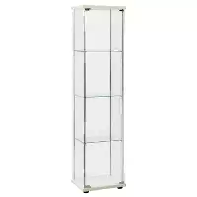 $157.99 • Buy VidaXL Storage Cabinet Living Room Display Cupboard Tempered Glass White/Black