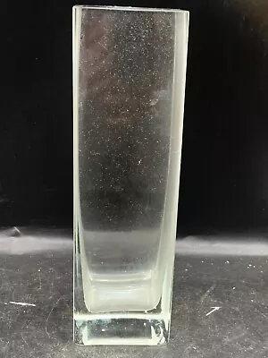 £24.99 • Buy Vintage 10  Tall Cube Modernist Square Well Made Glass Flower Vase 