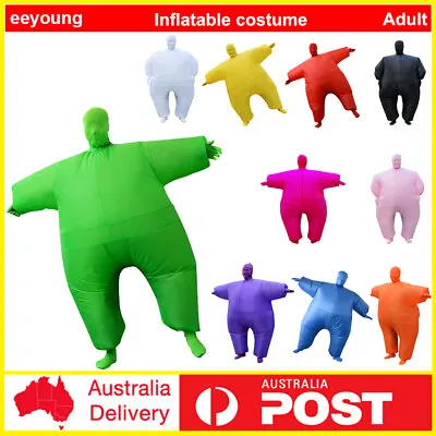 Inflatable Suit Fancy Dress Fan Operated Costume Fat Masked Blow Up Chub Cosplay • £16.11