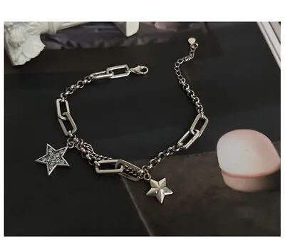 £4.99 • Buy 925 Sterling Silver Vintage Star Chain Bracelet Fashion Jewelry Gift Wholesale