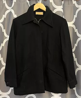 Pendleton Woman's Size  12 Black Zip Front Blazer Jacket 100% Virgin Wool • £38.92