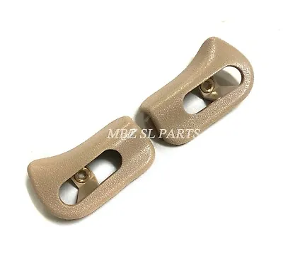 2 TEXTURED Beige Sun Visor Trim Caps (L & R) For Mercedes R129 SL500 SL600 94-01 • $46.95