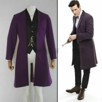£58.79 • Buy Dr. Doctor Who Is 11th Doctor Purple Coat Jacket Cosplay Costume Custom Made
