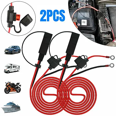 $12.98 • Buy 2PCS 1.4M SAE Terminal Battery Power Cord Cable Tender Harness Wire Extension