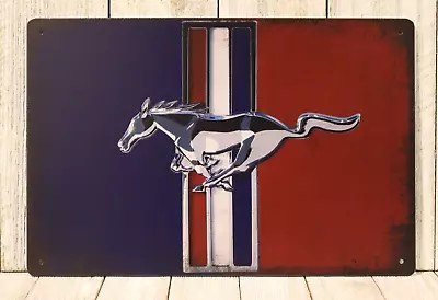 Ford Mustang Tin Metal Sign Poster Garage Man Cave Vintage Look XZ • $10.97
