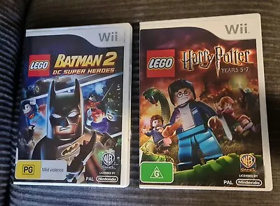 X2 NINTENDO Wii Game: LEGO HARRY POTTER -  BATMAN 2 DC SUPER HEROES  • $19.99