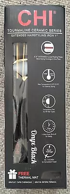 Chi Tourmaline Ceramic Series Styling Iron 1  W FREE Thermal Mat Onyx Black New • $32.90