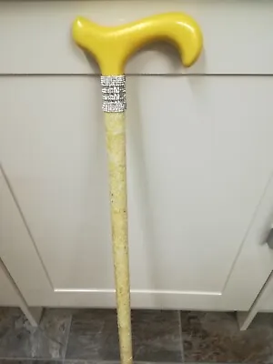 Walking Stick Women Ladies Men Derby Yellow Silver Sparkly Glitter Colourful • £34.99