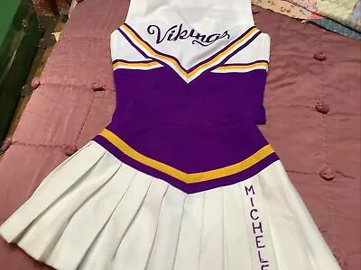 Vintage 1990s Varsity Spirit Cheerleading Uniform Shell + Skirt S Purple/ Gold • $14.99