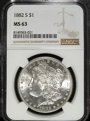 1882 S NGC MS 63 Morgan Silver Dollar ☆☆ Great Collectible ☆☆ 021 • $74.89