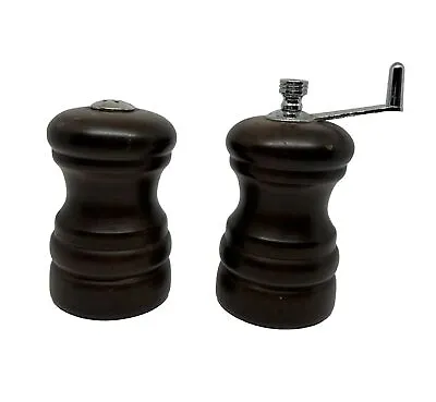 Olde Thompson Salt And Pepper Mill Wood Walnut Vintage Retro MCM 3” • $17.99