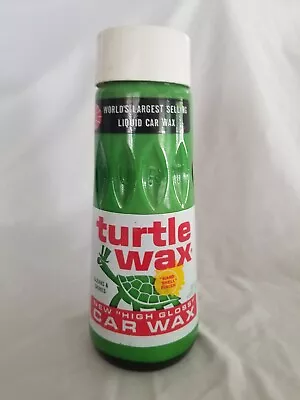 Vintage  Turtle Wax High Gloss Car Wax 18 Fl. Oz. Glass Bottle • $21