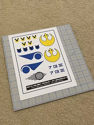 Star Wars Rey Scavenger Movie Costume Replica Rebel X-wing Pilot Helmet Decals • $20