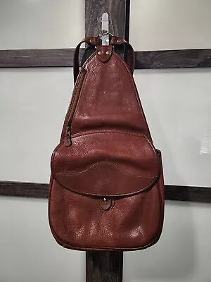 Rare 90s Vintage Ghurka Marley Hodgson #131 Chestnut Leather Canyon Backpack Bag • $749.99