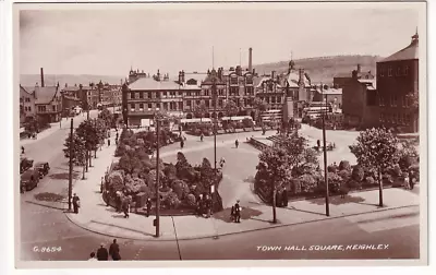A Valentine's Real Photo Post Card Of Town Hall Square Keighley. West Yorkshire • £2.05