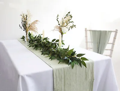 £43.19 • Buy Linen Cotton Stonewash Napkins Table Cloths Runner Wedding Home Event Decor