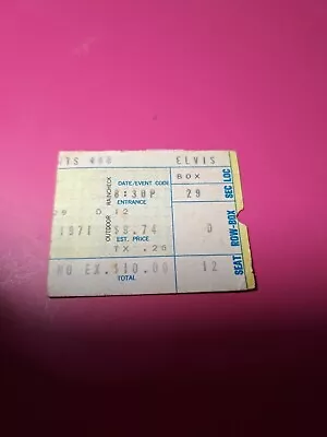 Elvis Presley Concert Ticket Stub -November 111971 Cincinnati Gardens  Ohio • $100